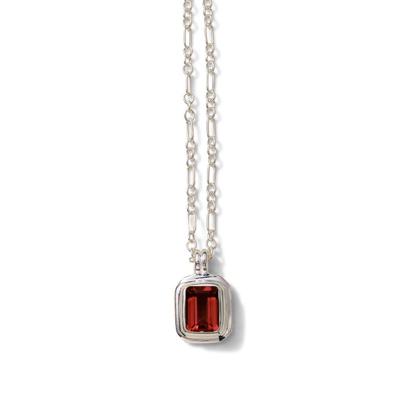Petra Necklace, Garnet, Silver
