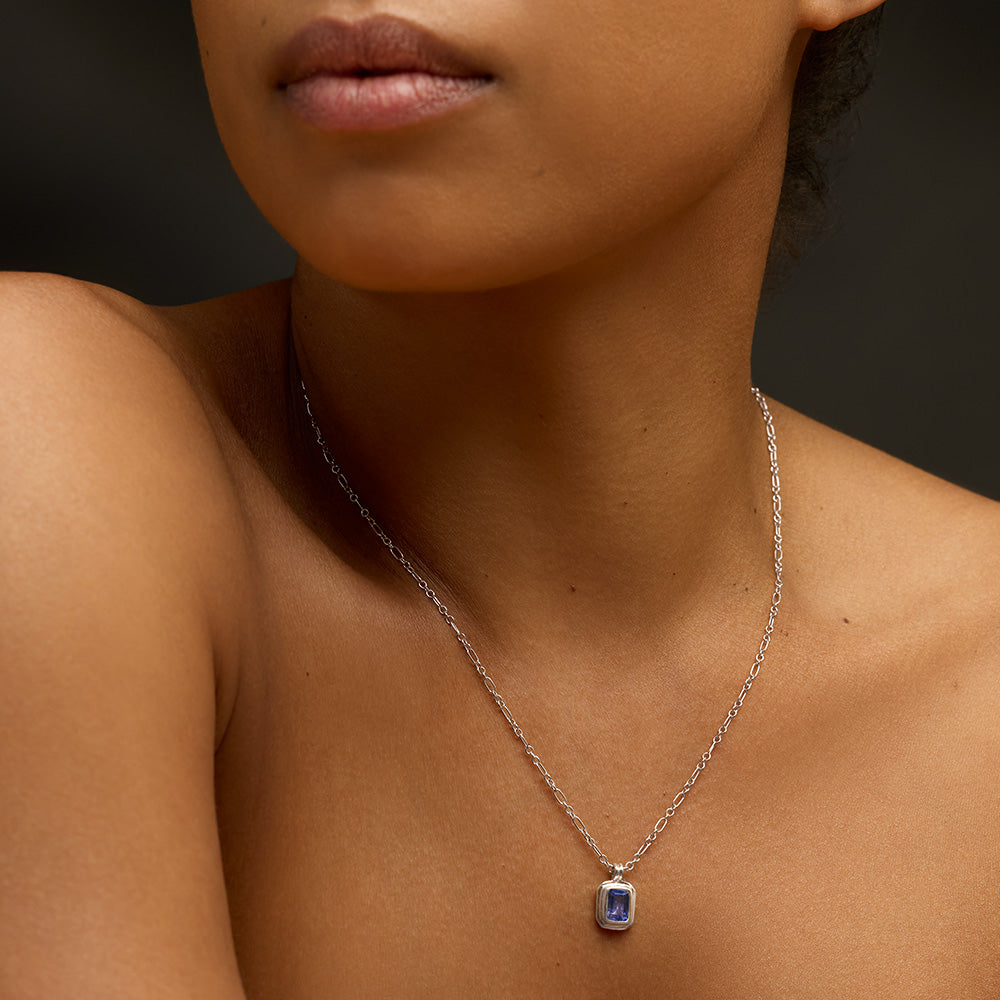 Petra Necklace, Iolite, Silver