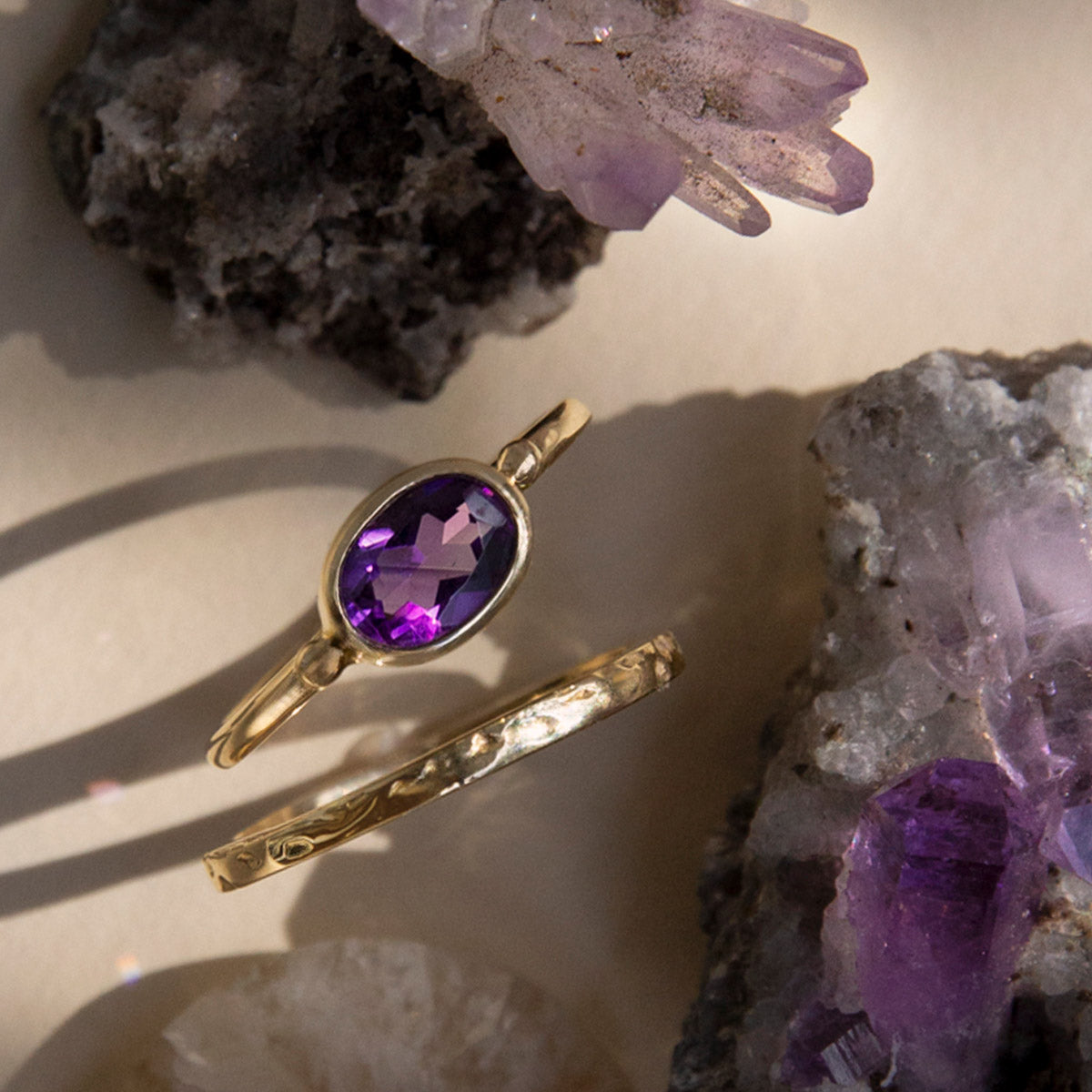 Pippa Ring, Amethyst, 9kt Yellow Gold