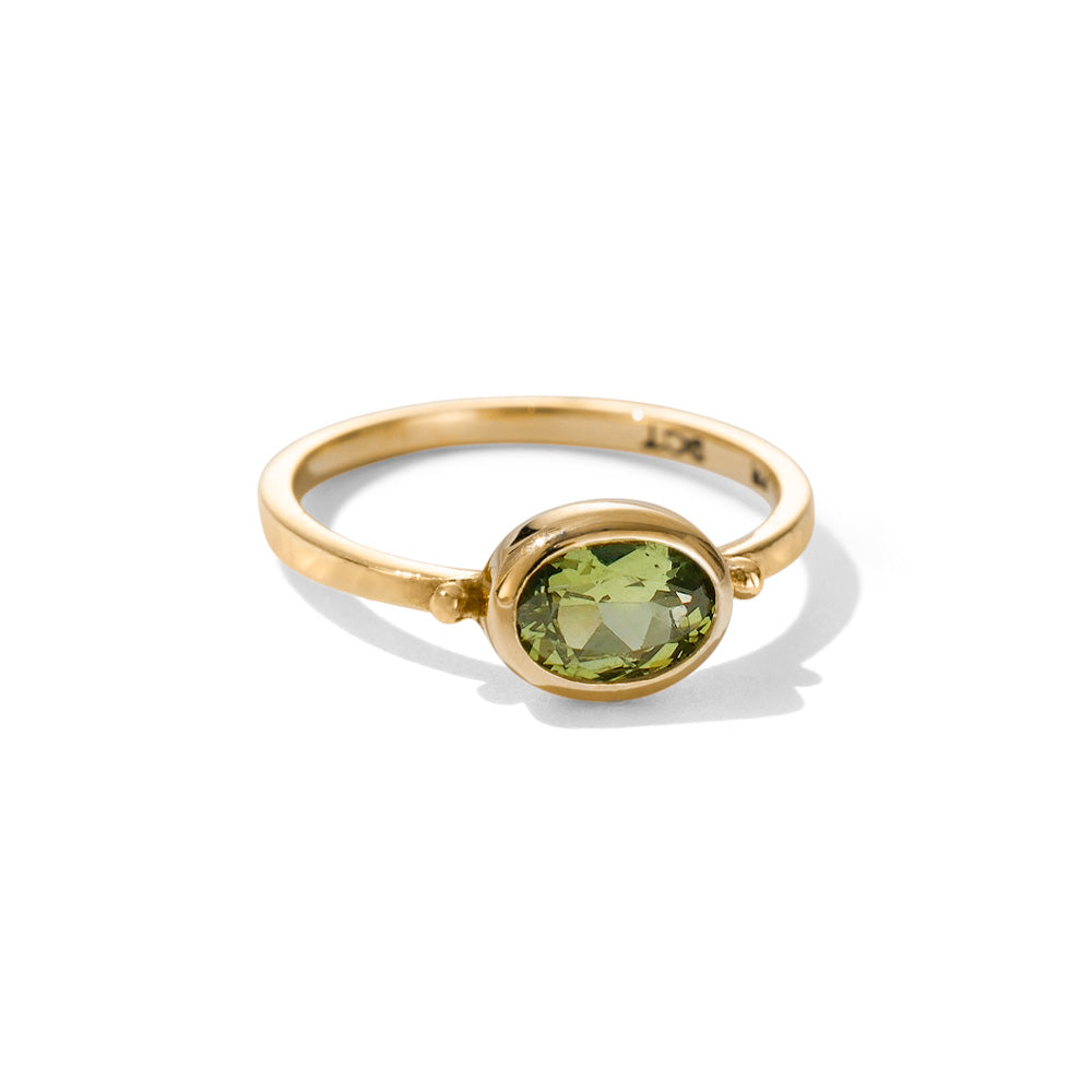 Pippa Ring, Green Sapphire, 9kt Yellow Gold