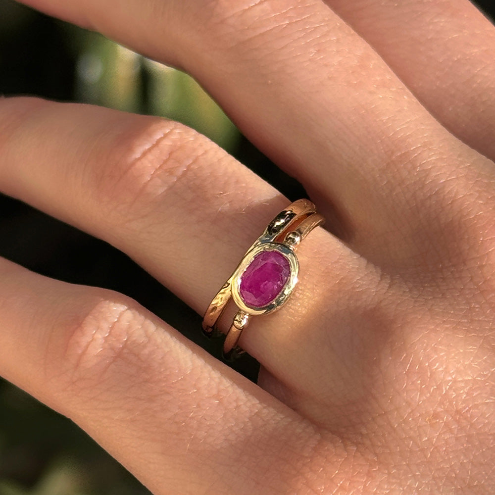 Pippa Ring, Ruby, 9kt Yellow Gold