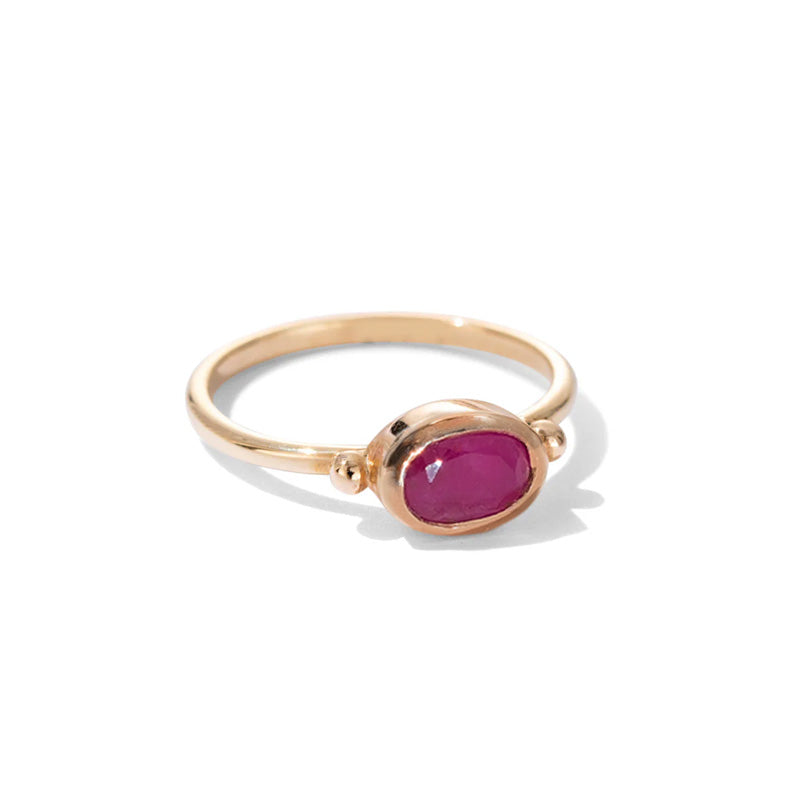 Pippa Ring, Ruby, 9kt Yellow Gold