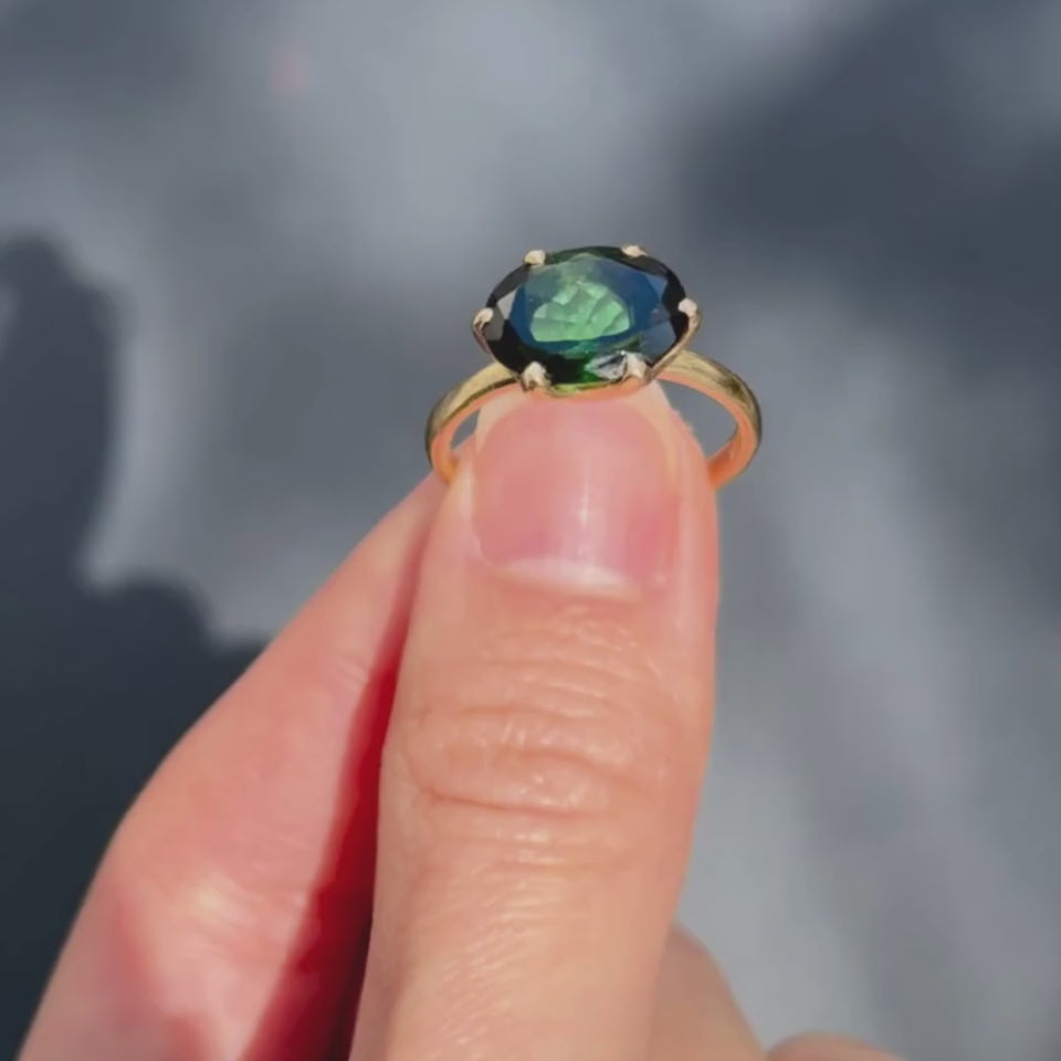 Gigi Ring, Green Tourmaline, 9kt Yellow Gold