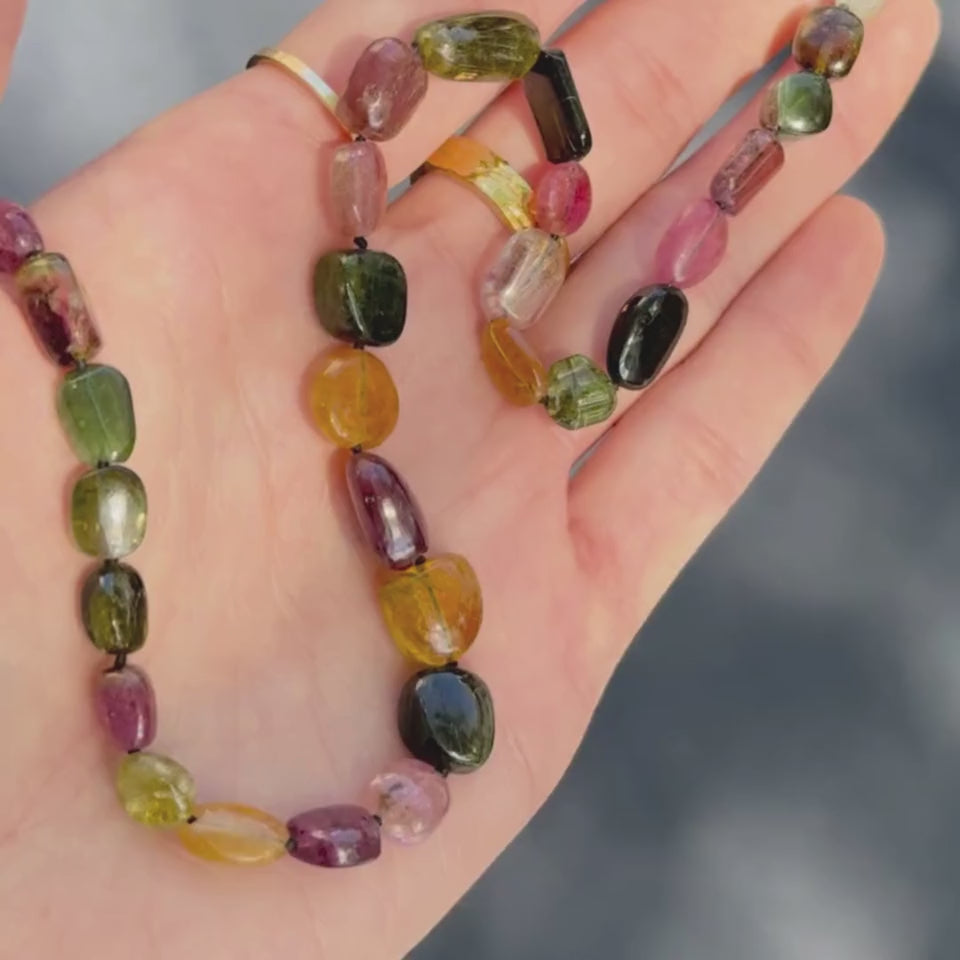 Chronos Strand, Polished Tourmaline, 9kt Yellow Gold