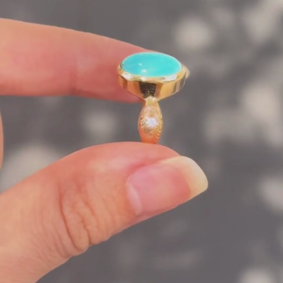 serpent rings cabachon turquoise, pink sapphire and aquamarine