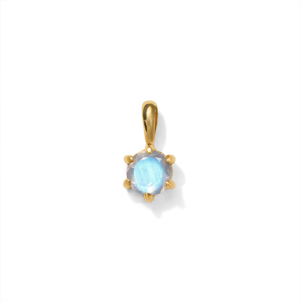 Radiance Pendant, Rainbow Moonstone, 9kt Yellow Gold