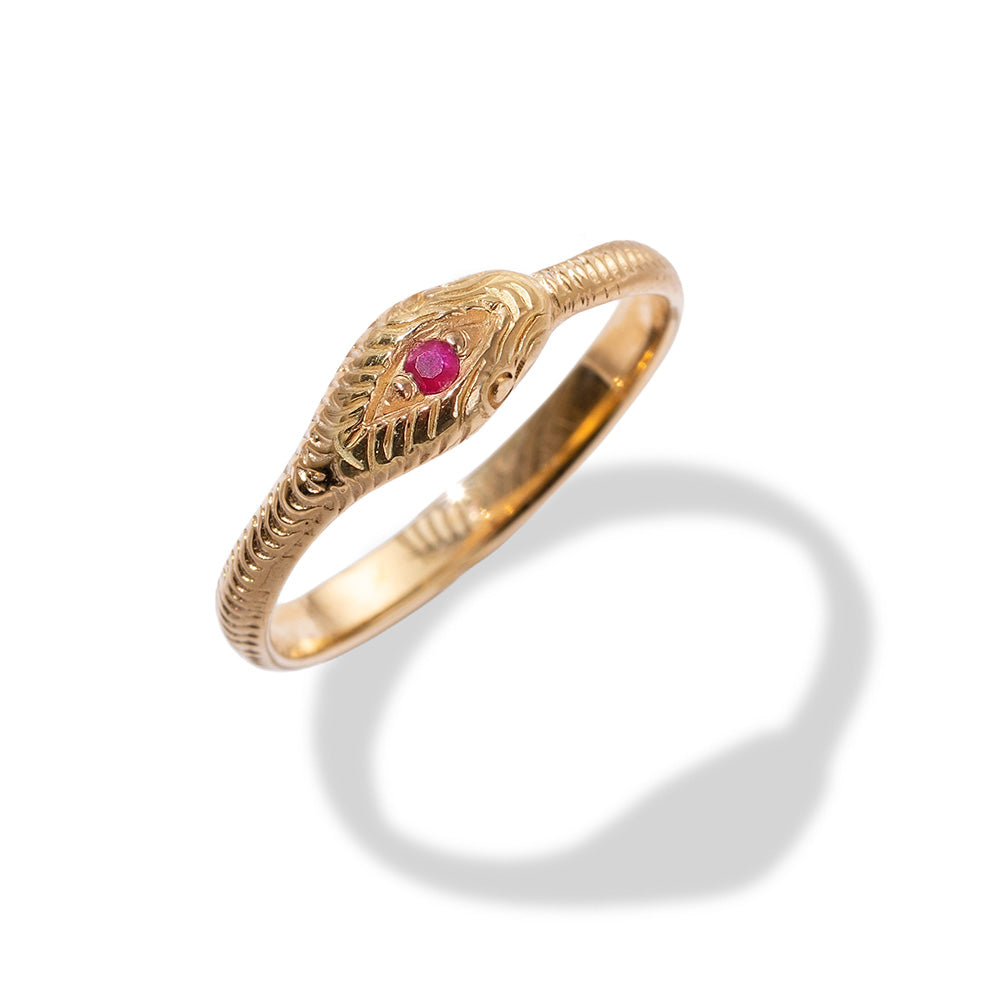 Serpent Band, Ruby, Gold