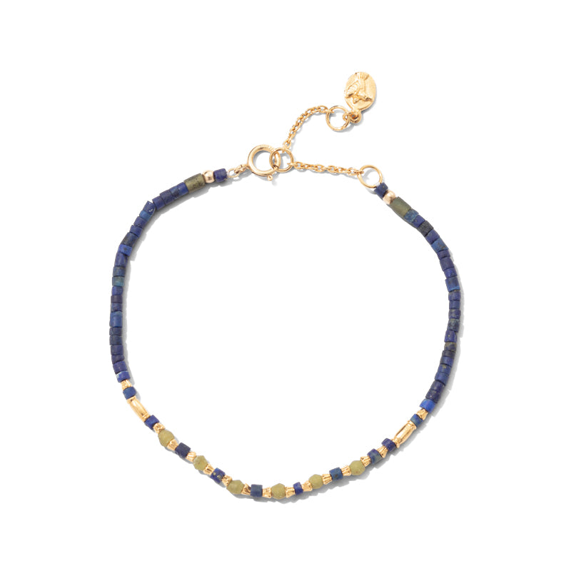 Sierra Bracelet, Lapis Lazuli &amp; Serpentine, Gold