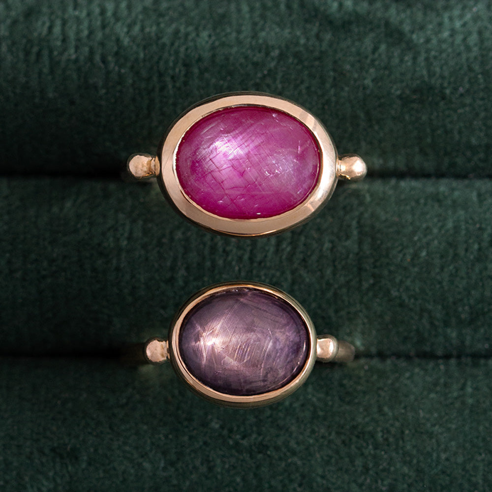 Sirus Ring, Star Ruby, 9kt Yellow Gold
