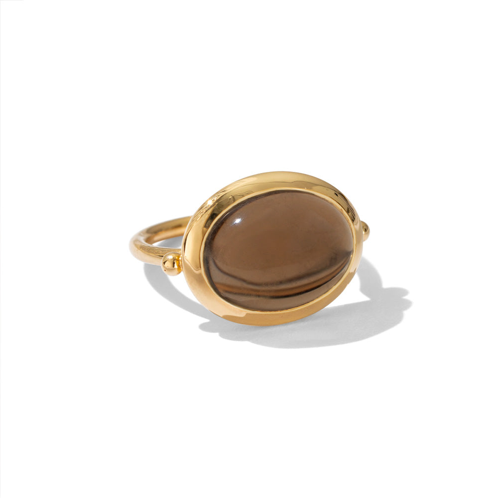 Sirus Ring, Smokey Quartz, Gold
