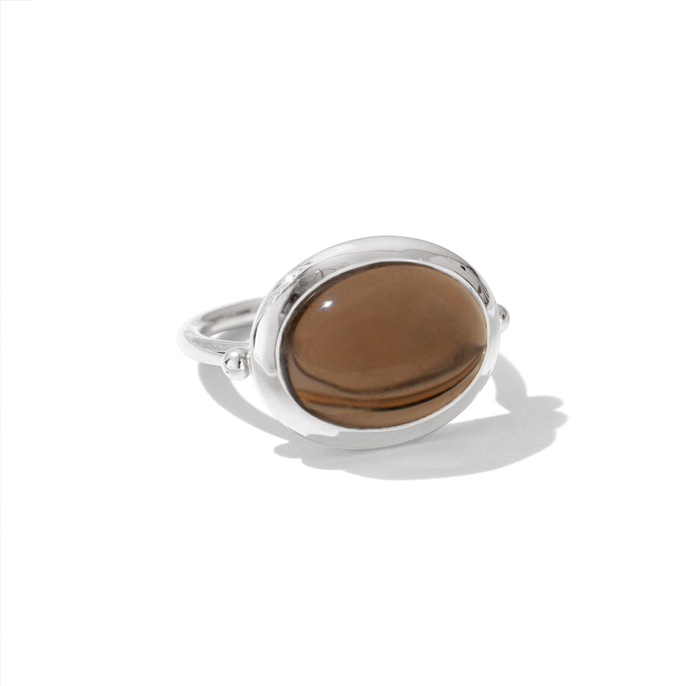 Sirus Ring, Smokey Quartz, Silver