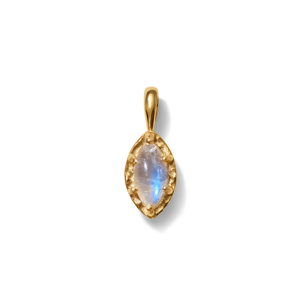 Solace Pendant, Rainbow Moonstone, 9kt Yellow Gold