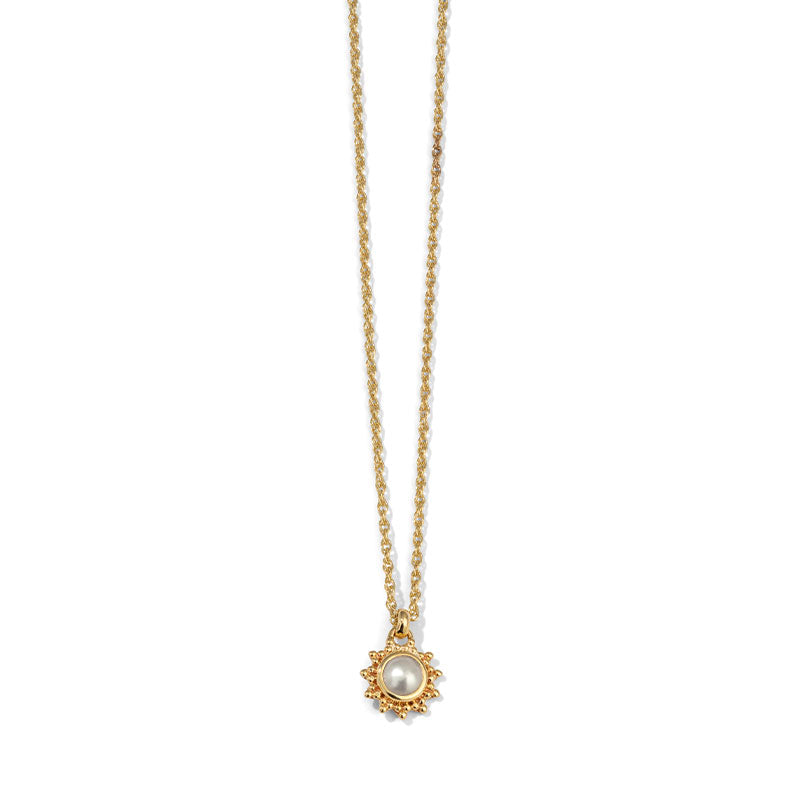 Soleil Necklace, Pearl, 9kt Yellow Gold