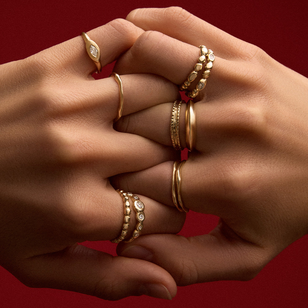 Granula Band, Solid Yellow Gold