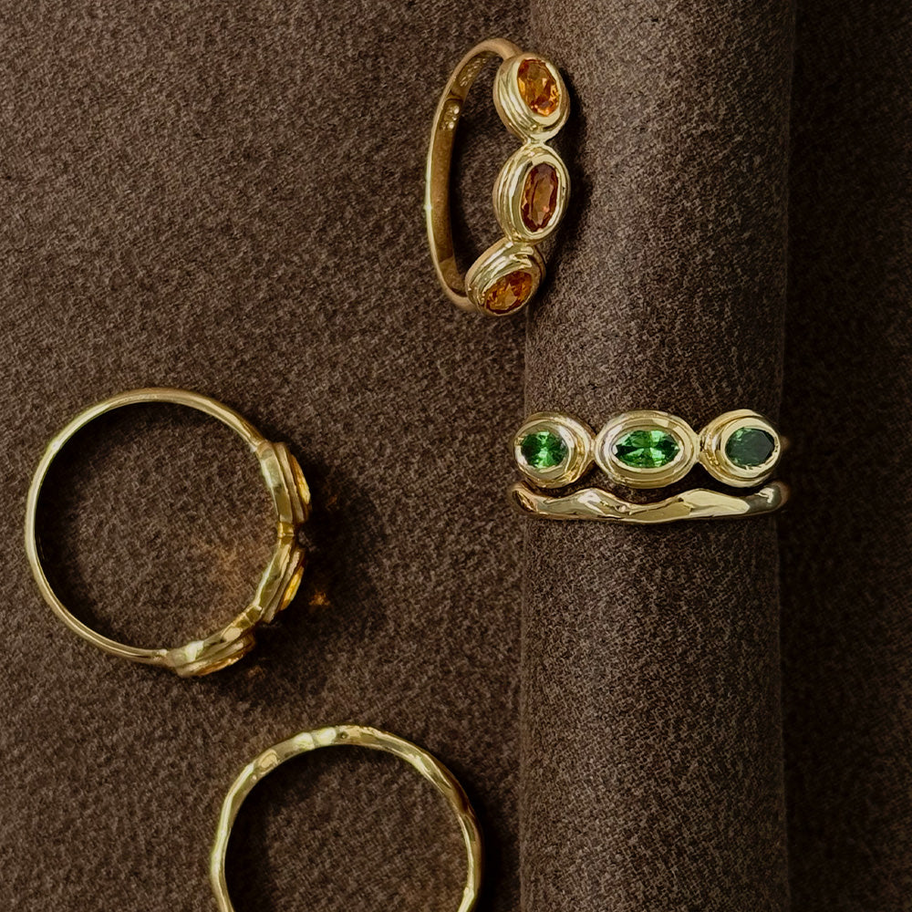 Trilogy Stack Band, 9kt Yellow Gold