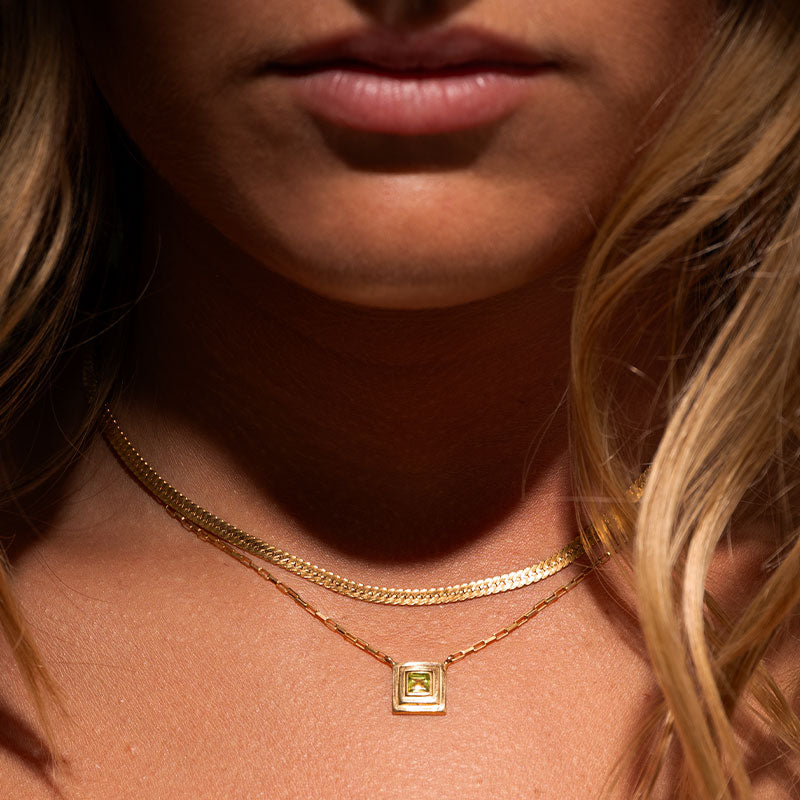 Tulum Necklace, Peridot, Gold