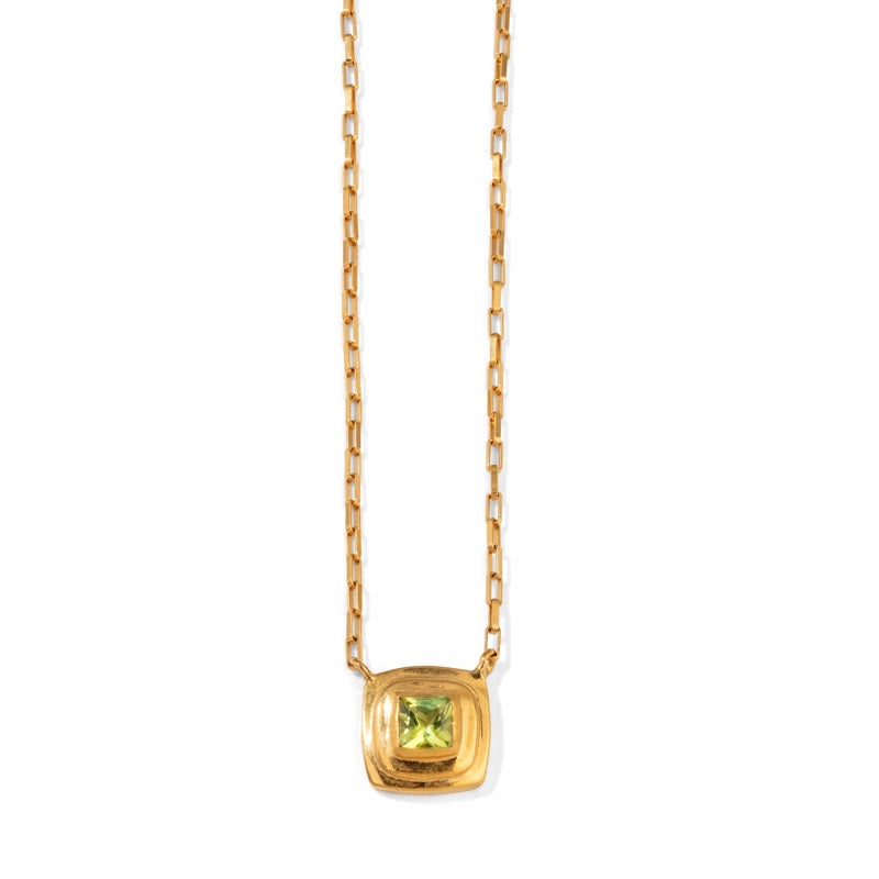 Tulum Necklace, Peridot, Gold