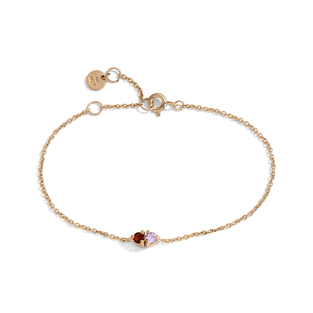 Personalised Twin Bracelet, 9kt Yellow Gold