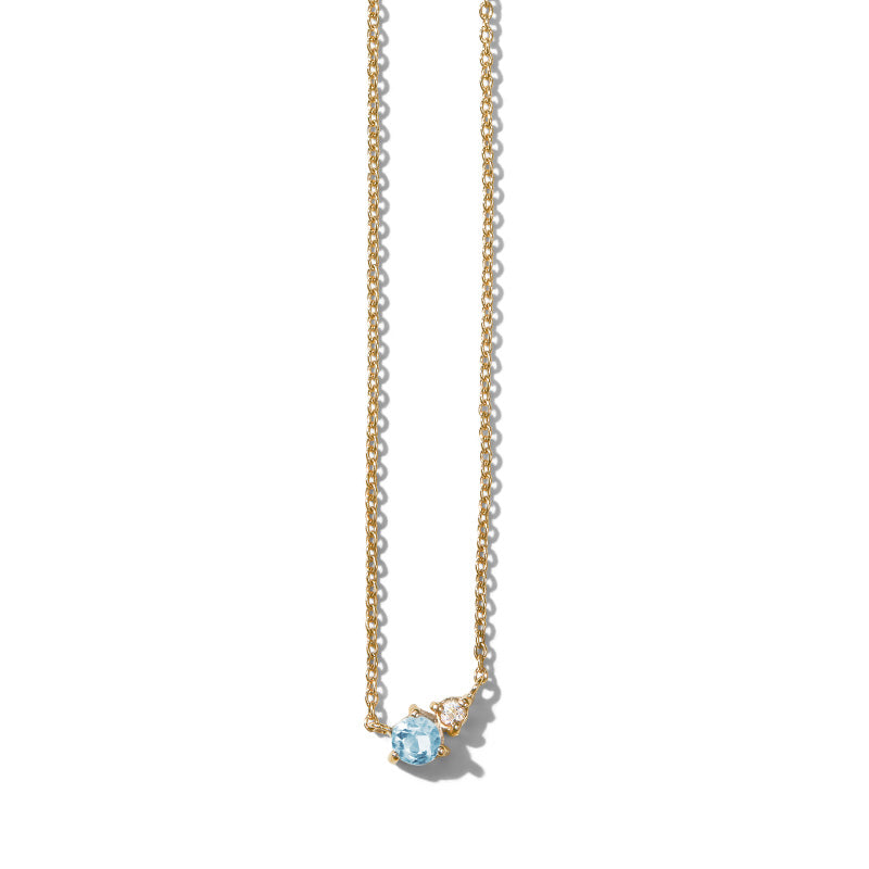 Unity Necklace, Aquamarine, 9kt Yellow Gold