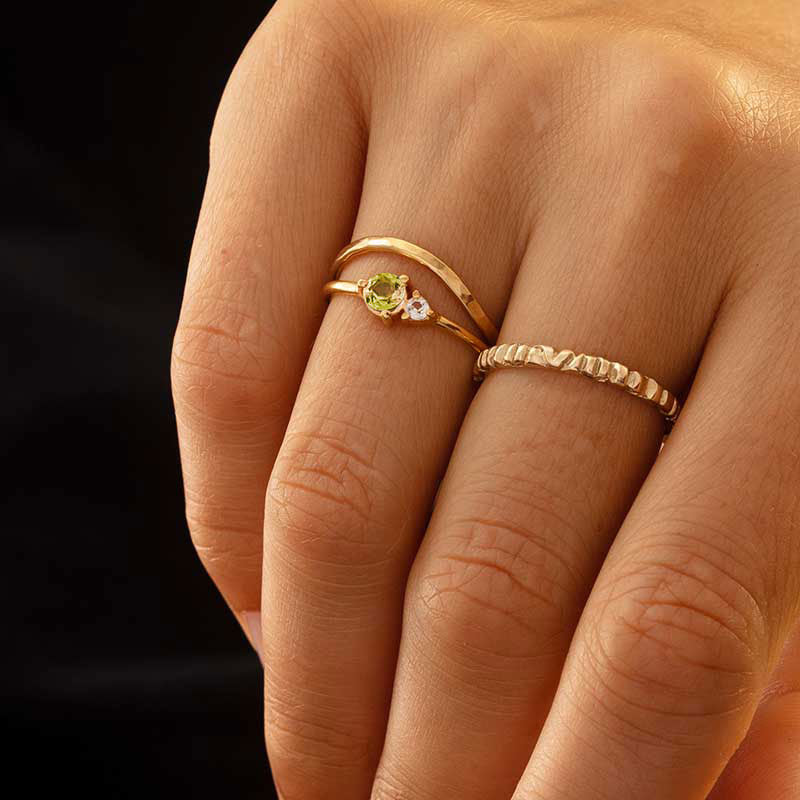 Unity Ring, Peridot, 9kt Yellow Gold