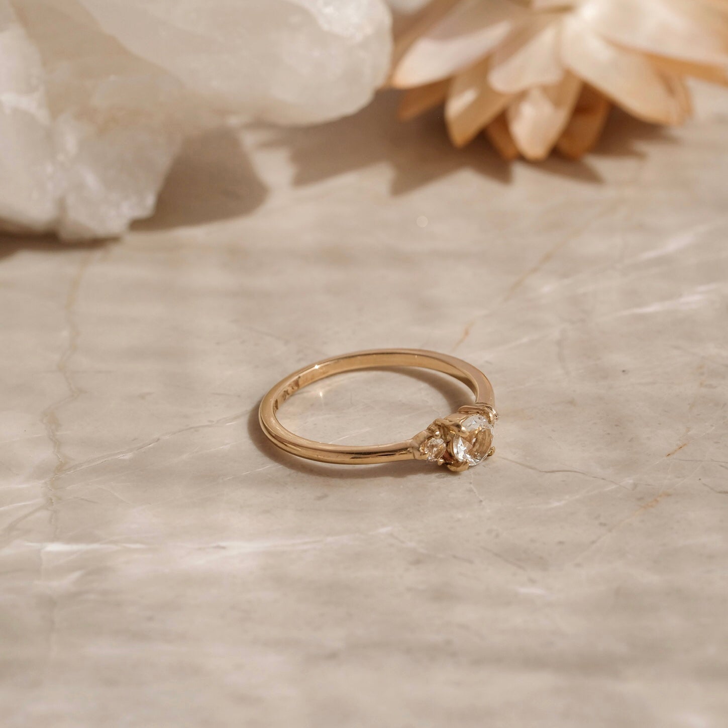 Florence Ring, White Topaz,Gold