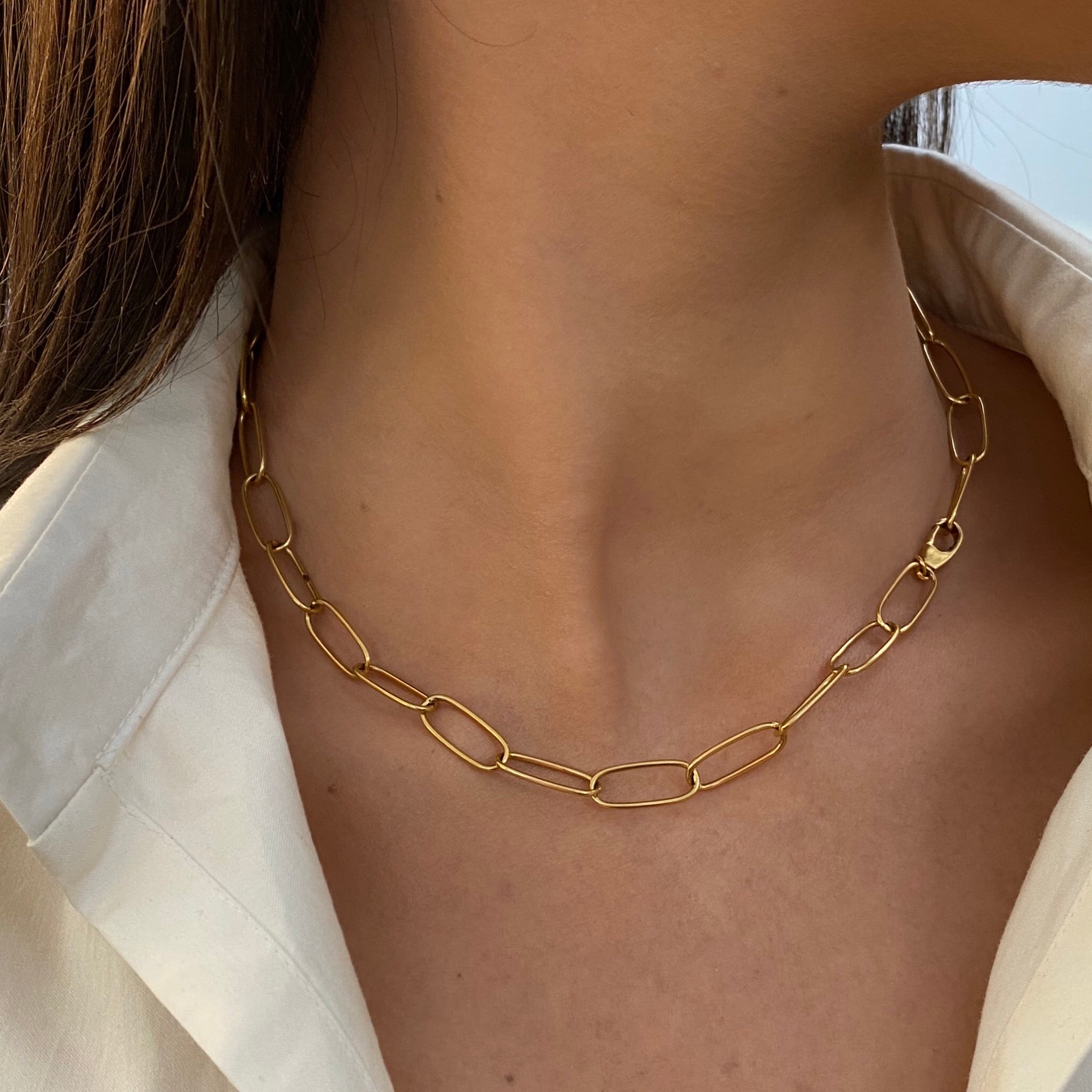 Ancona Chain Necklace, Gold