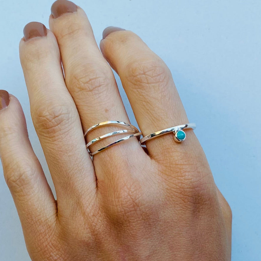 Celeste Ring, Turquoise, Silver