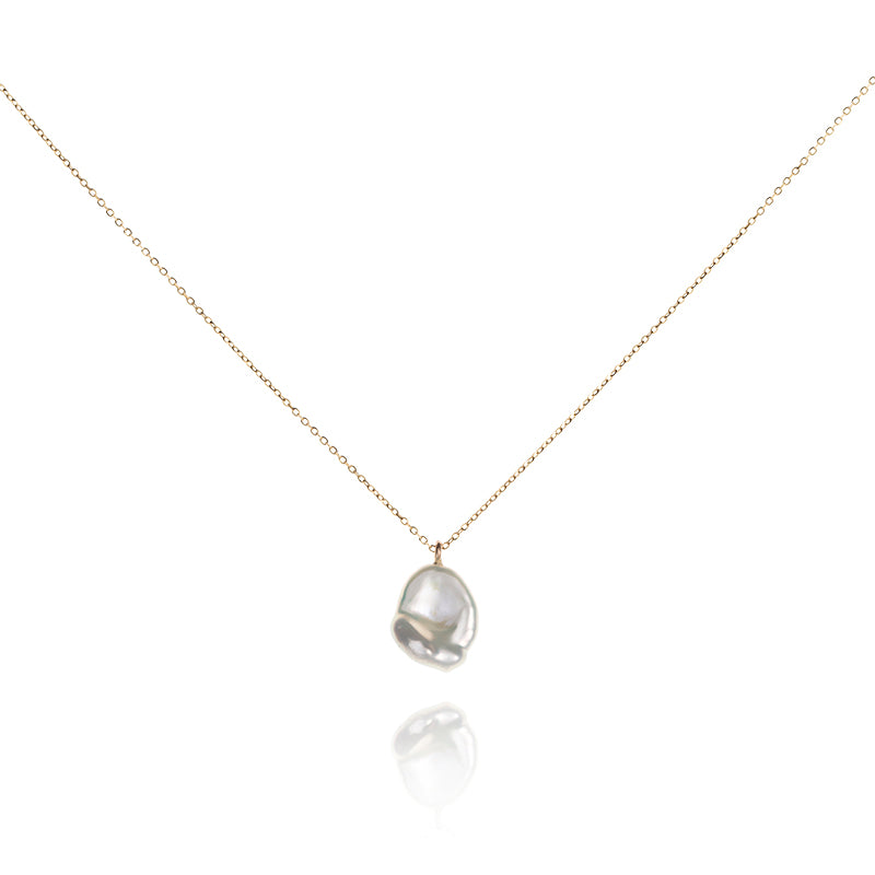 Keshi Pearl Necklace, 9kt Yellow Gold