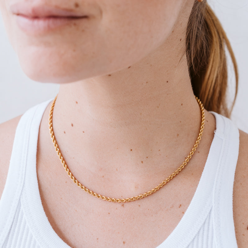 Rope Chain Necklace, Thick, Gold