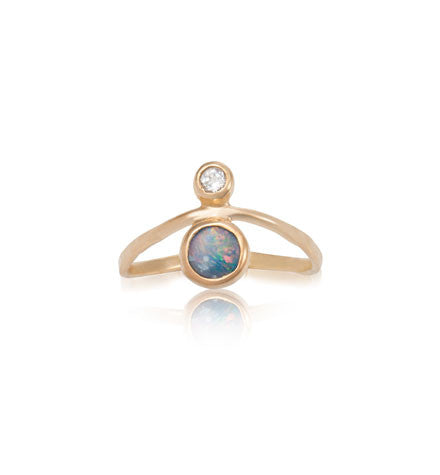 Opal, Curved, Ring, Gold, Kerry, Rocks, Jewellery