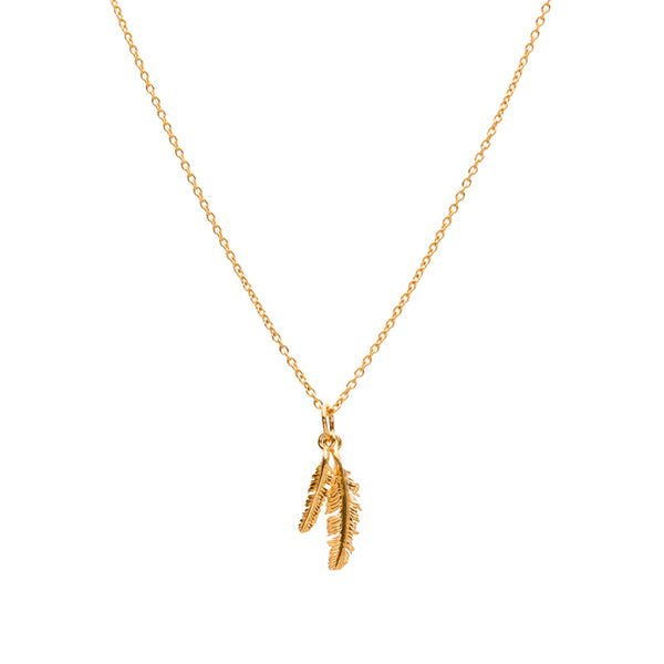 Feather Duo Necklace in Gold Kerry Rocks Jewellery