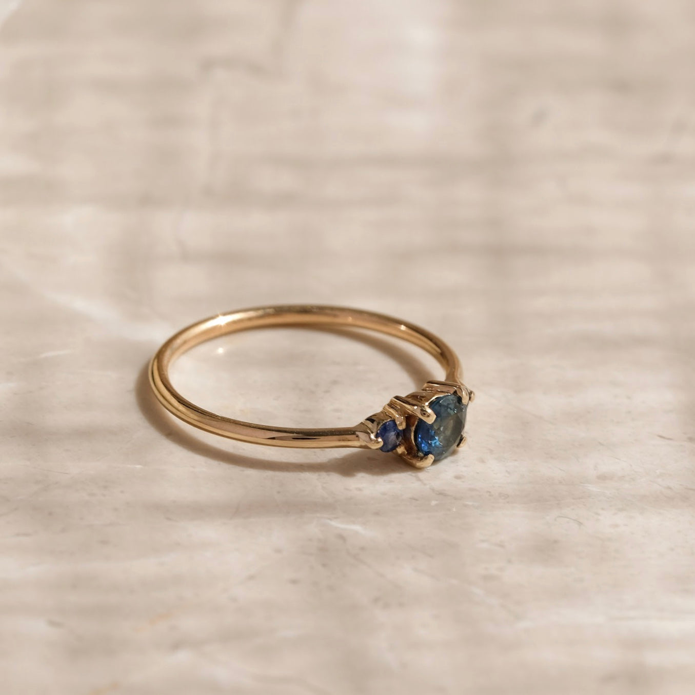 Florence Ring, Blue Sapphire, 9kt Yellow Gold