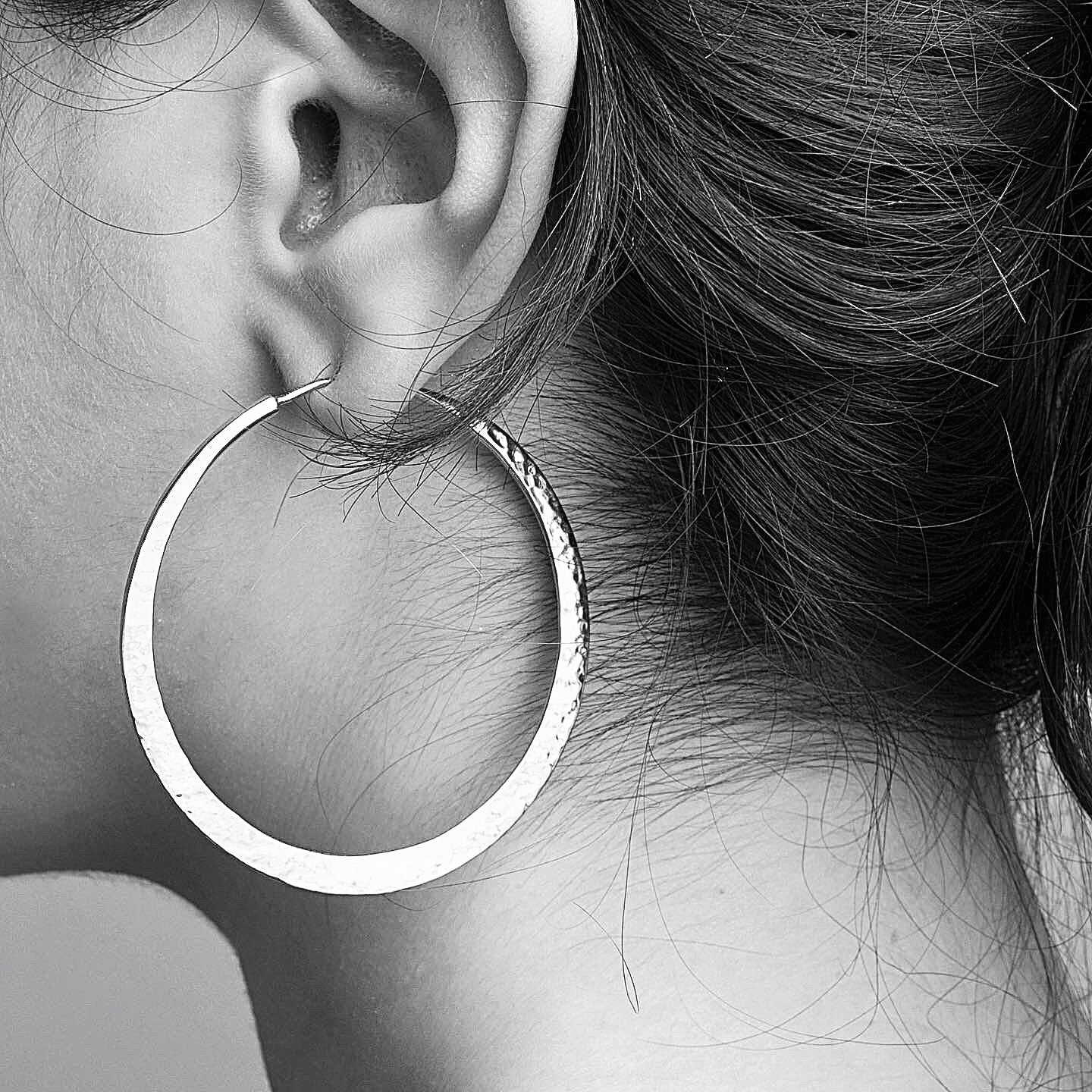 Forged Hoops Large, Silver