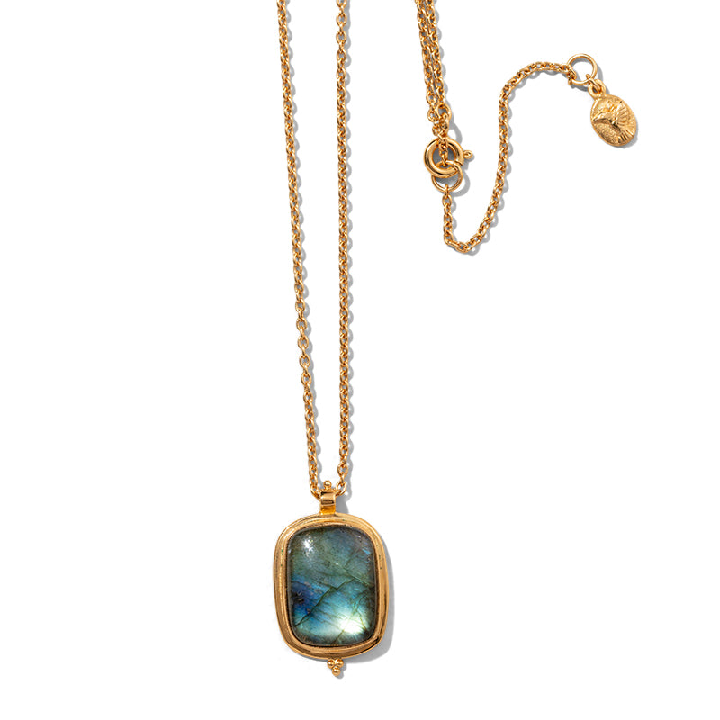 Arya Necklace, Labradorite, Gold