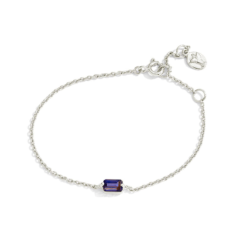 Baguette Mini Bracelet, Iolite, Silver