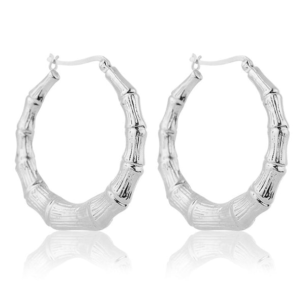 Sterling silver bamboo earrings 2 deals inch