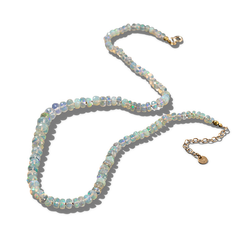 Chronos Necklace, Opal, 9kt Yellow Gold