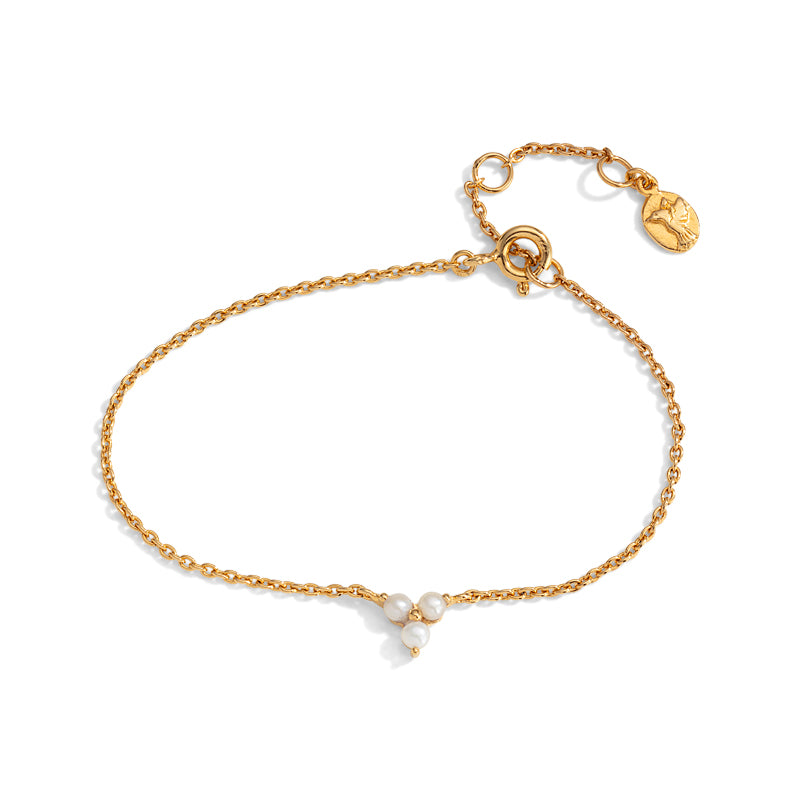 Cluster Bracelet, Pearl, Gold