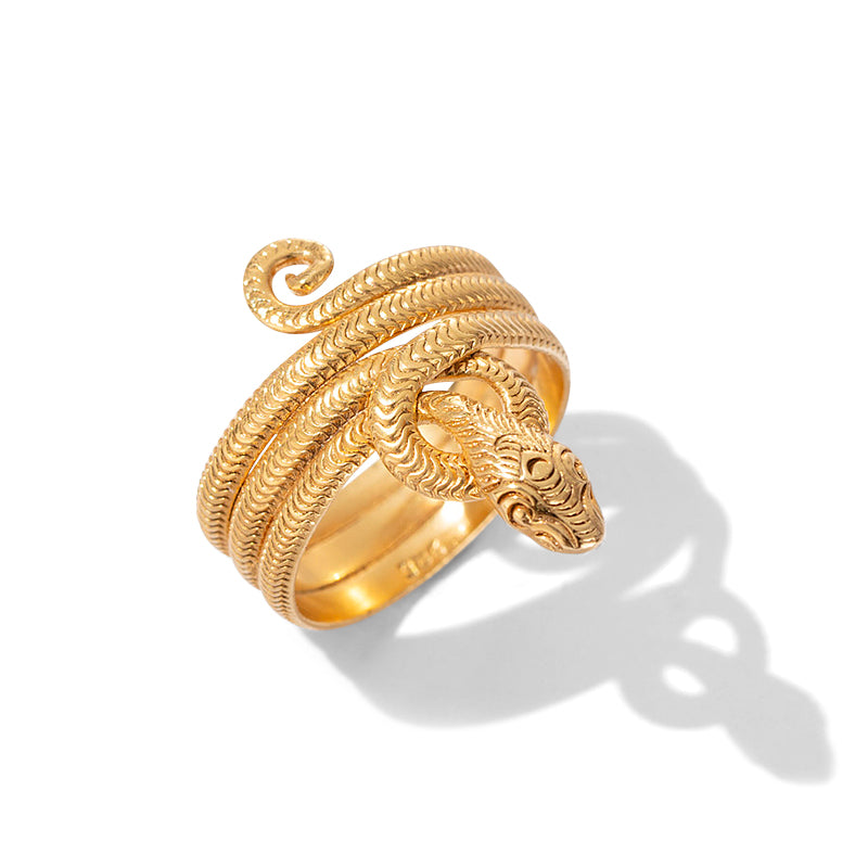 Coiled Serpent Ring, Gold