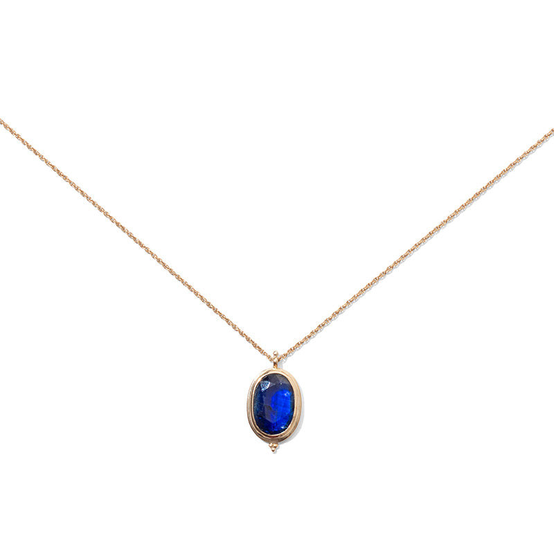 Gaia Necklace, Kyanite, 9kt Yellow Gold