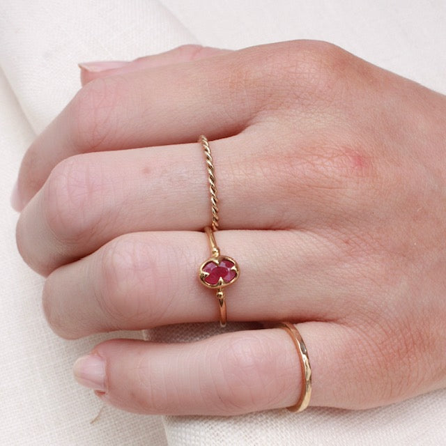 Abbey Ring, Ruby, Gold