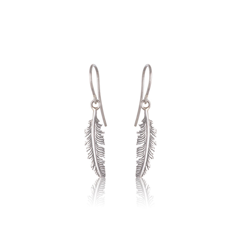 Feather Earring, Silver