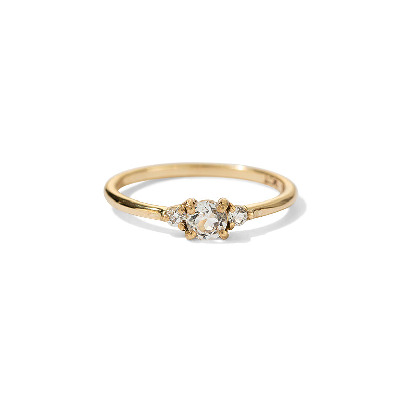 Florence Ring, White Topaz, 9kt Yellow Gold