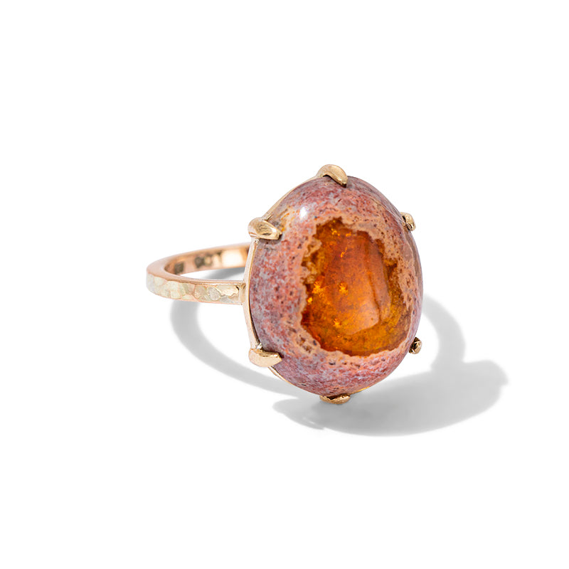 Helene Ring, Mexican Fire Opal, 9kt Yellow Gold