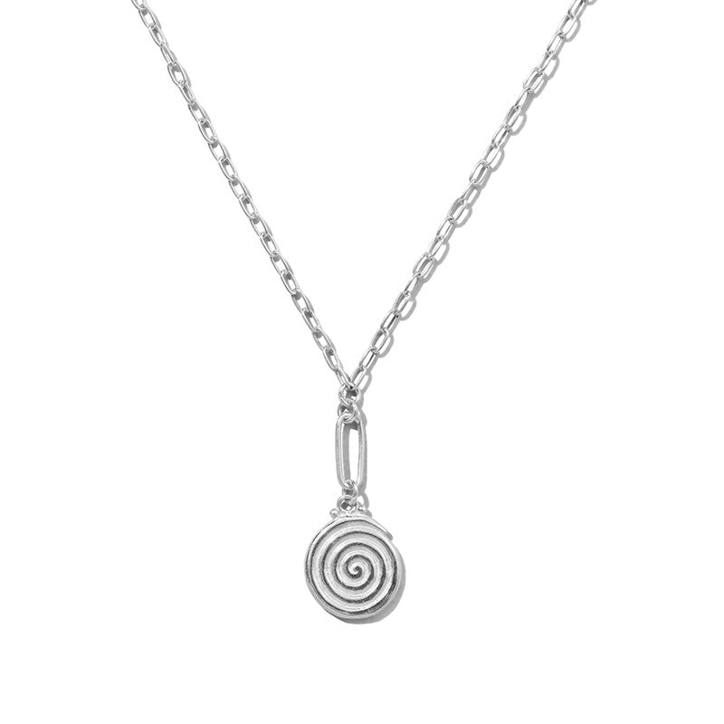 Helix Amulet Necklace, Silver