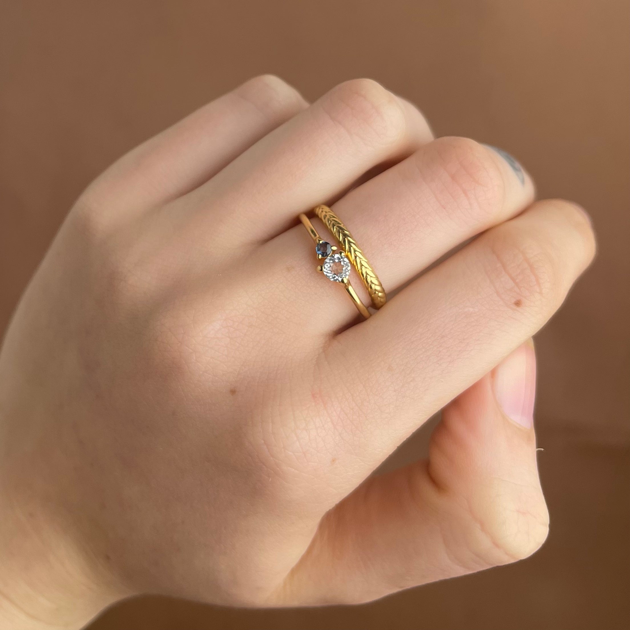 Unity Ring, Blue Sapphire, Gold