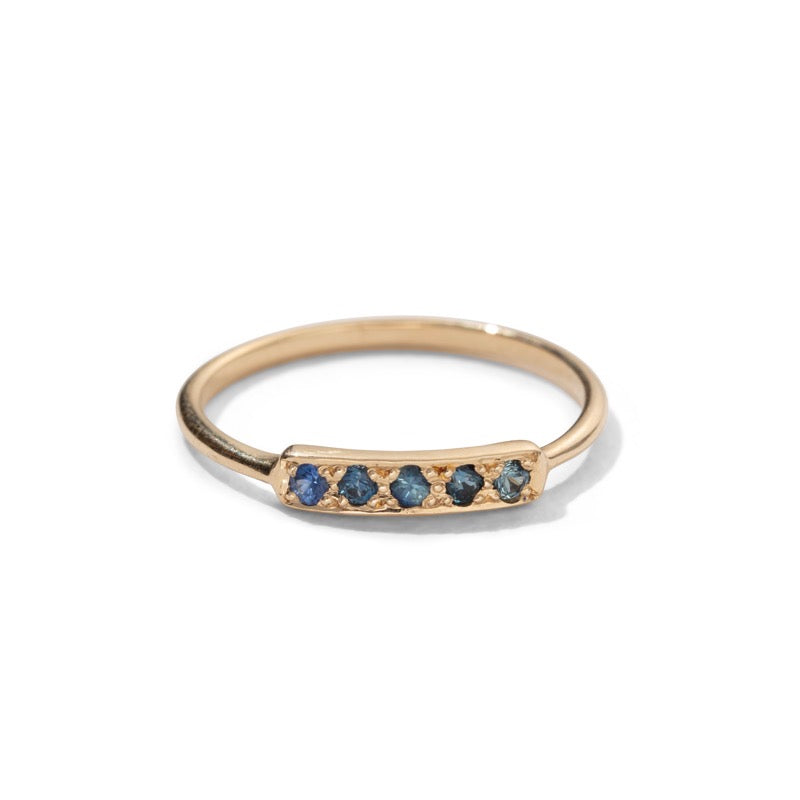 Skinny Band, Blue Sapphire, 9kt Yellow Gold
