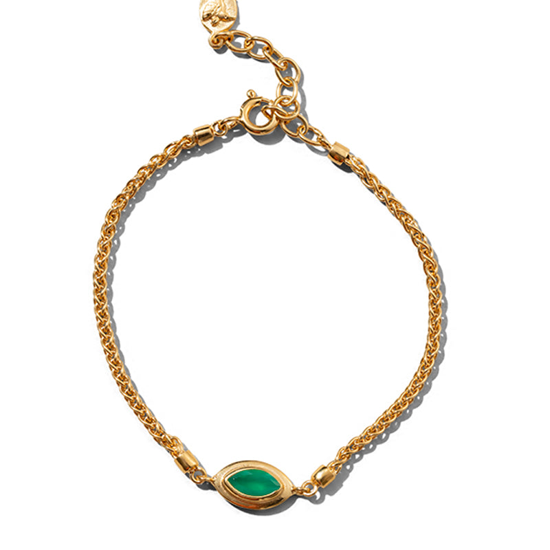 Iris Bracelet, Green Onyx, Gold