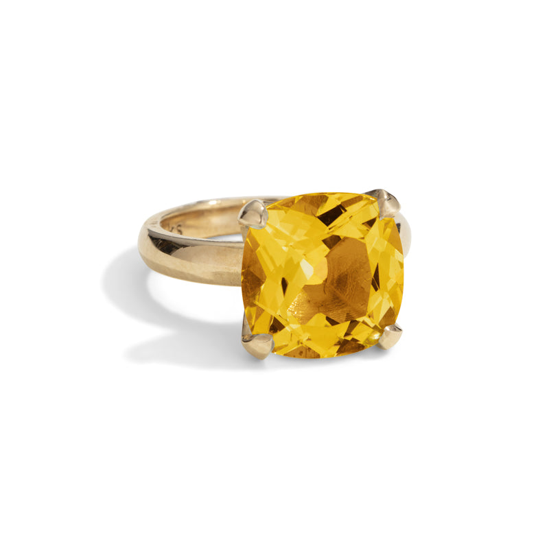 Kara Ring, Citrine, 9kt Yellow Gold