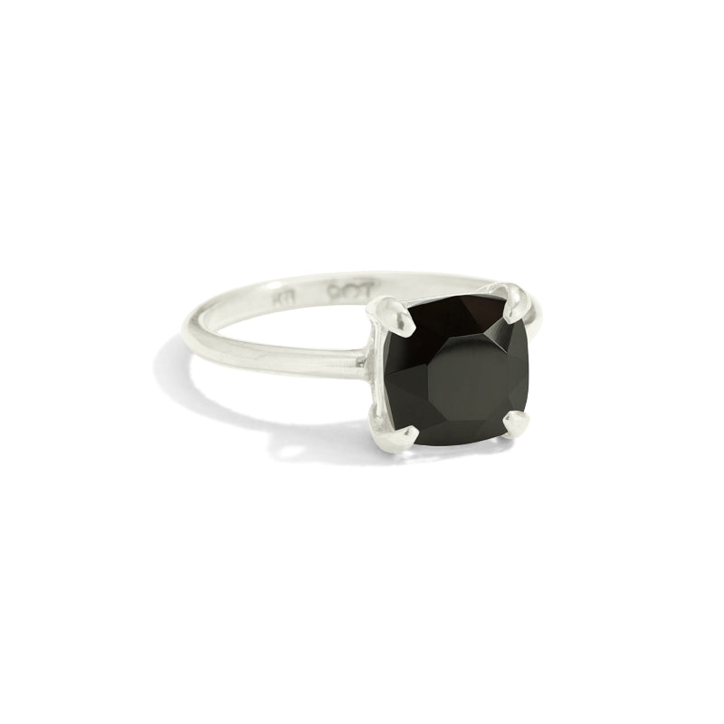 Mini Kara Ring, Black Onyx, Silver